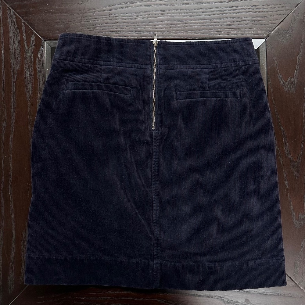 *LOFT* Petite Dark Blue Corduroy Skirt w/ Pockets Size 0P - Picture 3 of 7